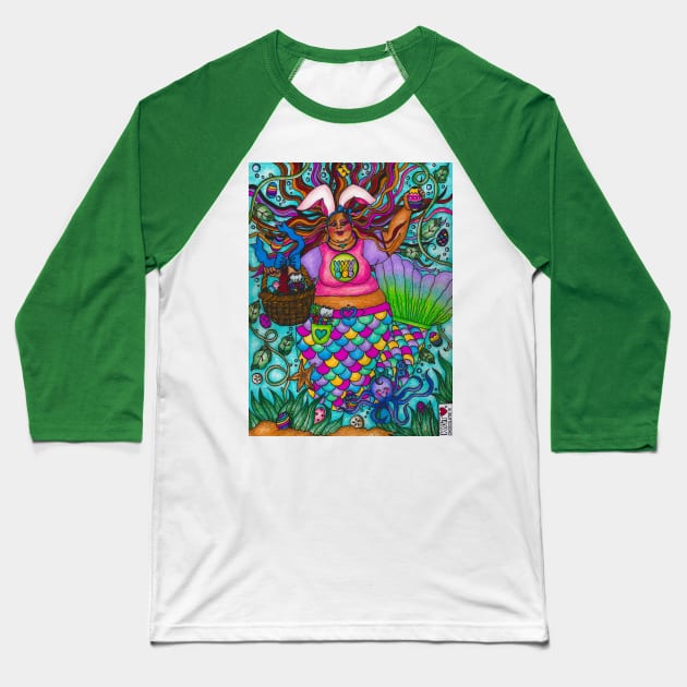 Easter Egg Hunt Mermaid Baseball T-Shirt by Kat Loves Chocolate